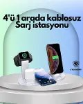 iPhone, Apple Watch ve AirPods ile Uyumlu 4'ü 1 Arada Şarj Ünitesi – Tüm Apple Cihazları Tek Noktada-1