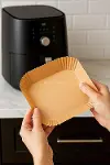 Airfryer Pişirme Kağıdı, Fritöz Yağlı Kağıdı, Yanmaz Kağıt 50 Adet (Kare)-5
