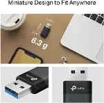 Archer TX50U | AX3000 Wi-Fi 6 Kablosuz USB Adaptör | 3000 Mbps Çift Bant Hız | USB 3.0 | Dahili Sürü-3