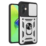 İnfinix Hot 30 4g Kılıf Pars Lens Yüzüklü Silikon - Gümüş-1