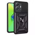 İnfinix Hot 30 5g Kılıf Pars Lens Yüzüklü Silikon - Siyah-1