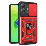 İnfinix Hot 30 5g Kılıf Pars Lens Yüzüklü Silikon - Kırmızı-1