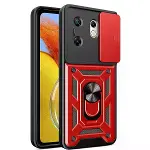 İnfinix Zero 30 4g Kılıf Pars Lens Yüzüklü Silikon - Kırmızı-1