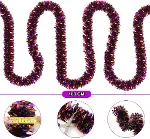 Mor Turuncu Renk 4 cm Genişlik Garland Çift Renk Sim Süs 180 cm-2