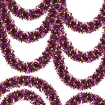 Mor Turuncu Renk 4 cm Genişlik Garland Çift Renk Sim Süs 180 cm-1