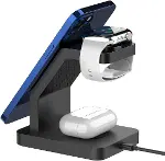 BUFF BL34 3 in 1 Magsafe Uyumlu 15W Telefon, Kulaklık, Apple Watch Uyumlu Masaüstü Stand Kablosuz Şa-2