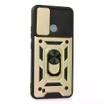 Realme C11 2021 Kılıf Pars Lens Yüzüklü Silikon - Gold-3