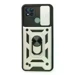 Realme C11 2021 Kılıf Pars Lens Yüzüklü Silikon - Gümüş-1