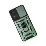 Samsung Galaxy A22 Kılıf Pars Lens Yüzüklü Silikon - Yeşil-3