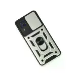 Samsung Galaxy A22 Kılıf Pars Lens Yüzüklü Silikon - Gümüş-3