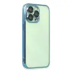 İphone 13 Pro Max Kılıf Razer Lensli Silikon - Açık Mavi-3