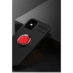 İphone 12 Mini Kılıf Range Yüzüklü Silikon - Siyah-kırmızı-2