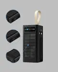 LED Aydınlatmalı Güneş Panelli Powerbank Seyahat ve Kamp İçin-2