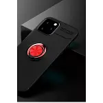 İphone 12 Kılıf Range Yüzüklü Silikon - Siyah-kırmızı-2