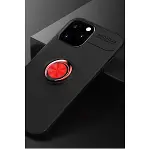 İphone 12 Pro Max Kılıf Range Yüzüklü Silikon - Siyah-kırmızı-2