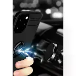 İphone 12 Pro Max Kılıf Range Yüzüklü Silikon - Siyah-kırmızı-4