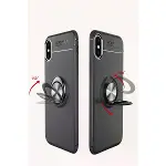 İphone Xs Max Kılıf Range Yüzüklü Silikon - Siyah-4