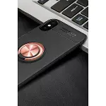 İphone Xs Max Kılıf Range Yüzüklü Silikon - Siyah-gold-2