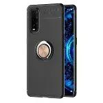Oppo Find X2 Kılıf Range Yüzüklü Silikon - Siyah-gold-1