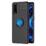 Oppo Find X2 Kılıf Range Yüzüklü Silikon - Siyah-mavi-1