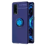Oppo Find X2 Kılıf Range Yüzüklü Silikon - Mavi-1