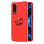 Oppo Find X2 Kılıf Range Yüzüklü Silikon - Kırmızı-1