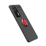 Huawei P40 Kılıf Range Yüzüklü Silikon - Siyah-kırmızı-2