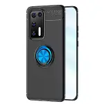 Huawei P40 Kılıf Range Yüzüklü Silikon - Siyah-mavi-1