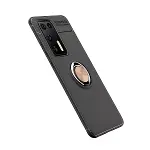 Huawei P40 Kılıf Range Yüzüklü Silikon - Siyah-gold-2