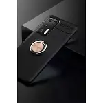 Huawei P40 Kılıf Range Yüzüklü Silikon - Siyah-gold-3