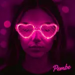 Pembe LED Işıklı Kalp Gözlük – 3 Modlu Parti - Glow Gözlüğü-1