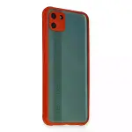 Realme C11 Kılıf Miami Şeffaf Silikon - Kırmızı-1