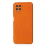 Samsung Galaxy A22 Kılıf Nano İçi Kadife Silikon - Turuncu-1