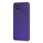 Samsung Galaxy A22 Kılıf Nano İçi Kadife Silikon - Mor-3