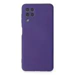 Samsung Galaxy A22 Kılıf Nano İçi Kadife Silikon - Mor-1