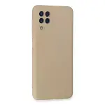 Samsung Galaxy A22 Kılıf Nano İçi Kadife Silikon - Pudra-2
