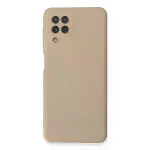 Samsung Galaxy A22 Kılıf Nano İçi Kadife Silikon - Pudra-1