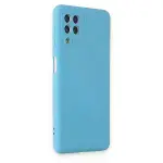 Samsung Galaxy A22 Kılıf Nano İçi Kadife Silikon - Mavi-2