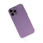 İphone 13 Pro Kılıf Nano İçi Kadife Silikon - Koyu Lila-3