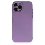 İphone 13 Pro Kılıf Nano İçi Kadife Silikon - Koyu Lila-1