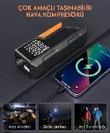 Dijital Göstergeli Led Işıklı Taşınabilir Powerbank 4500mAh Araç Bisiklet Top Lastik Şişirme Hava Ko-4