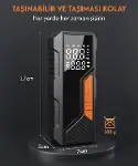 Dijital Göstergeli Led Işıklı Taşınabilir Powerbank 4500mAh Araç Bisiklet Top Lastik Şişirme Hava Ko-7