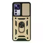 Xiaomi Mi 12t Pro Kılıf Pars Lens Yüzüklü Silikon - Gold-1