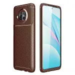 Xiaomi Mi 10t Lite Kılıf Auto Focus Karbon Kapak - Kahverengi-1