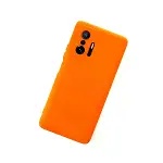Xiaomi Mi 11t Pro Kılıf Nano İçi Kadife Silikon - Turuncu-3