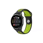 Watch 20mm Spor Delikli Kordon - Siyah-yeşil-1