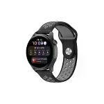 Watch 20mm Spor Delikli Kordon - Siyah-gri-1