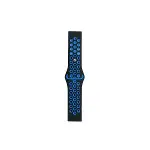Watch 20mm Spor Delikli Kordon - Siyah-mavi-2