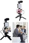 Telefon Tutucu Led Işıklı Kumandalı Mikrofon Telefon Vlog Video Kayıt-3