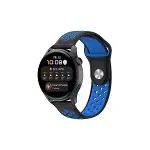 Watch 22mm Spor Delikli Kordon - Siyah-mavi-1